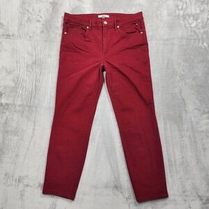 Tommy Hilfiger Denim Jeans Womens 14 Red Mid‎ Rise Tribeca Skinny Crop Stretch
